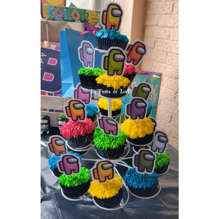 cupcakes with decoration of among us